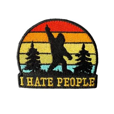 Imagem de Patch engraçado I Hate People - Sasquatch Pé Grande Sarcástico Tático Moral Militar Meme bordado de gancho e laço para mochilas, bolsas, coletes, academia, emblemas e chapéus