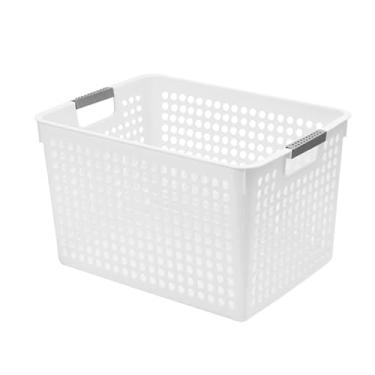 Imagem de Cffuvros Organizador de Cesta de Armazenamento de Plástico Durável, Caixa de Armazenamento Multifuncional com Alças Resistentes para Brinquedos, Lanches, Lavanderia, Suprimentos de