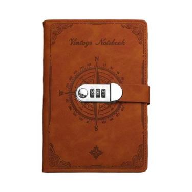 Imagem de Caderno Retro A5 Com Senha, 200 Páginas, Diário Com Capa Reforçada, Bl
