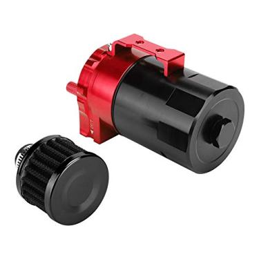 Imagem de Cryfokt A Captura de óleo do Motor 300ml Pode o Reservatório do Filtro de Ar Evitar A Entrada de Poeira e óleo Adequada para Melhor Desempenho Motor, Acessório Universal para Carro (Vermelho Preto)
