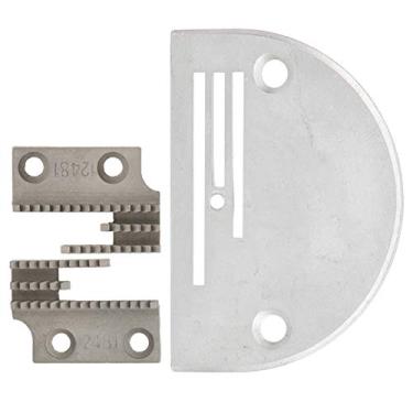 Imagem de Cão de alimentação de placa de agulha Acessório de máquina de costura Cão de alimentação tipo B de metal durável e conjunto de placa de agulha para máquina de costura industrial