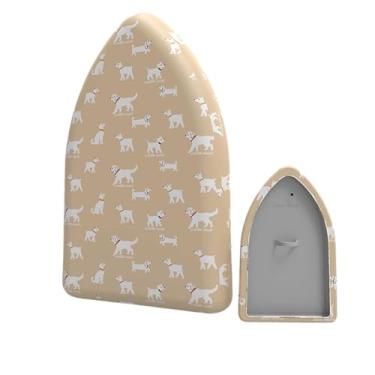 Imagem de Generic Tábua de passar roupa portátil, almofada de ferro com alça para os dedos, luva de passar roupa para viagens, apartamentos e lavanderia, ideal para, Filhote de Cachorro Branco
