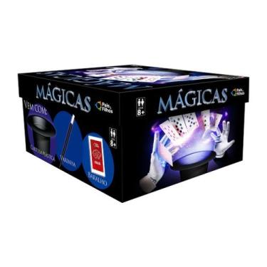 Imagem de Magica Brinquedo Infantil Kit 30 Truques Cartola Varinha Baralho Pais 
