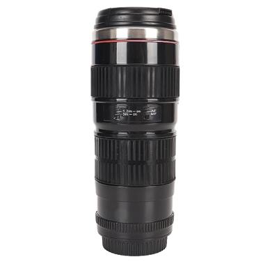 Imagem de Generic Caneca de café Com Lente de Câmera Exclusiva, Copo Portátil de Aço Inoxidável para Fotógrafo para Casa de Viagem 10 Onças (Preto)