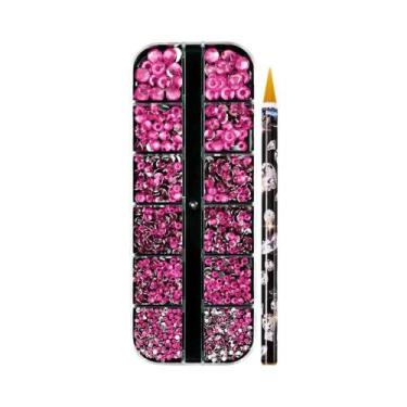 Imagem de Strass Coloridos 3D Redondos Para Unhas, Gemas De Vidro Flatback, Joia