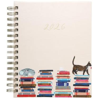 Imagem de WORLD TRAVELER Agenda 2026 semanal e mensal - 19 cm x 21 cm capa dura janeiro dezembro espiral agenda diária 2026 lista de tarefas, tamanho 17 x 21 cm, multi pêssego