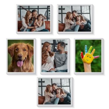 Imagem de Kit 6 Porta-Retratos de Parede 20x25 cm com Moldura em MDF – Composição de Fotos Família e Viagem(Branca)