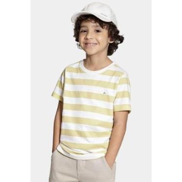 Imagem de Camiseta Aramis Infantil Manga Curta Off White e Laranja-Masculino