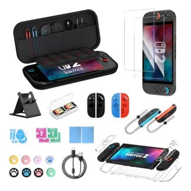Imagem de NOVEVE Case E Estojo Para Nintendo Switch 2 Acessórios Capa 31pcs Preto Case E Estojo Para Nintendo Switch 2 Acessórios Capa 31pcs Preto