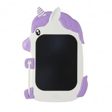 Imagem de Lousa Mágica Tablet Infantil Unicórnio Tela Colorida Educativa LCD 12" Desenho e Escrita Colorida Premium (Lilás, Branco)