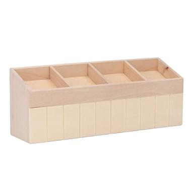 Imagem de Cuofyunl escala 1:12 casa de bonecas suporte de frutas display em miniatura diy coloração 4 grades de madeira de bétula prateleira de frutas e vegetais