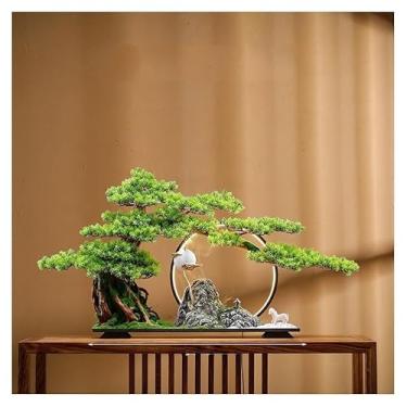 Imagem de Árvore artificial simulação de pinheiro acolhedor bonsai planta verde vaso interno sala de estar escritório paisagem criativa decoração de casa ornamentos árvore falsa