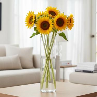 Imagem de Vaso Decorativo de Vidro Tubular Incolor,30cm x 6,5cm para Arranjos Florais, Velas e Iluminação