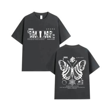 Imagem de Camiseta Gráfica Oversized Unissex Demon Slayer Akaza Com Olhos De Bor