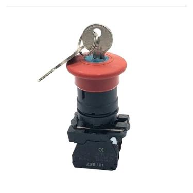 Imagem de ElectronicSwitch XB5-AS142 Botão de parada de emergência de cogumelo botão trazer chave botão de parada urgente botão giratório redefinir
