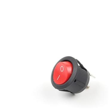 Imagem de Interruptores basculantes redondos pequenos de 23 mm de diâmetro de 5/10 peças 2/3 pinos 2/3 posições 6A/250VAC 10A/125VAC interruptor de botão com luz (2 pinos vermelho liga/desliga, 5 peças)