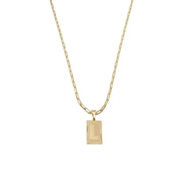 Imagem de Cordão 60Cm Masculino Feminino Pingente Letra L Banhado Ouro