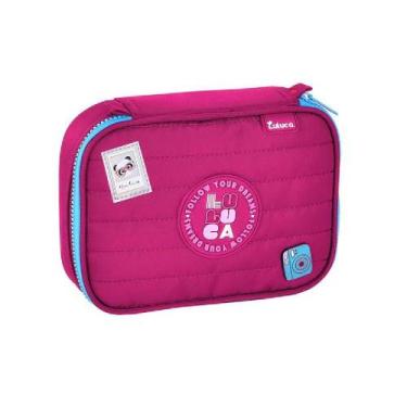 Imagem de Estojo luluca simples 22x16x6cm ref lu24640, ROSA/AZUL