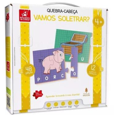 Imagem de QUEBRA-CABECA Madeira Vamos Soletrar 48 Peças - Brincadeira