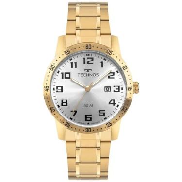 Imagem de Relógio Technos Masculino De Pulso Dourado Analógico Com Calendário Br