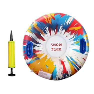 Imagem de Vaveren Boia de neve inflável, ao desgaste, 84 cm, portátil, com bomba de ar, equipamento para neve para o inverno e Ano, Colorida