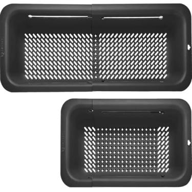 Imagem de LASSHSWA Escorredor e coador dobrável para cozinha, escorredor sobre a pia cesto de filtro para cozinha, coador de alimentos de macarrão de frutas, coador de plástico com um coador de pia de cozinha