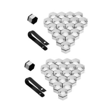 Imagem de Capas De Plástico Pretas Para Porcas De Roda De Carro 17 19 21mm, Prot