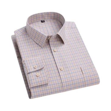 Imagem de Camisa Oxford Masculina De Manga Curta E Longa Tamanhos Grandes 10XL 1