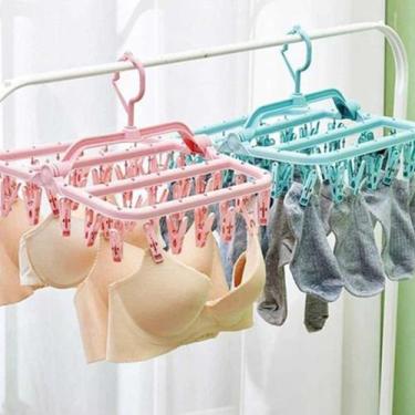 Imagem de Varal Roupa Intima Gancho Calcinha Pendura Cueca Prendedores Meia Seca