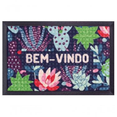 Imagem de Capacho Fenice Estampado Jardim Verde 59x39cm - Uzoo Tapete Fenice Estampado 59x39cm Jardim Verde