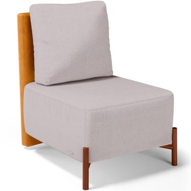 Imagem de Kit 02 Poltronas Decorativas Sala De Estar Living Hungria L02 Couríssimo Whisky Linho Bege - Lyam