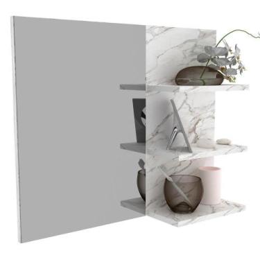 Imagem de Espelheira Para Banheiro Bn3608 Marmore Branco - TECNO MOBILI