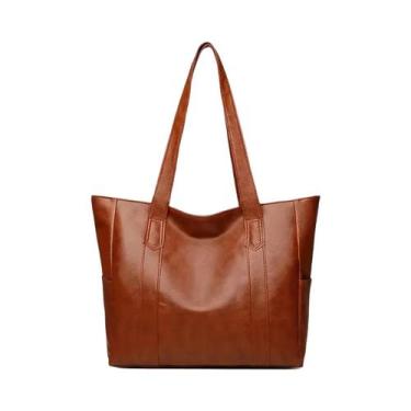 Imagem de Bolsa De Ombro Vintage De Grande Capacidade Para Mulheres, Tote Casual