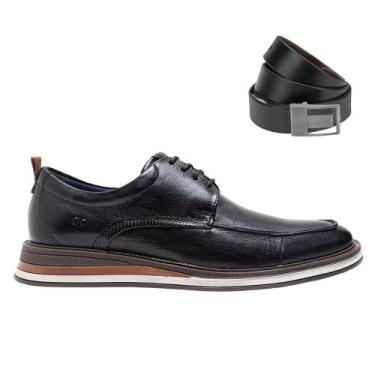Imagem de Kit Sapato Democrata Metropolitan Masculino + Cinto, Preto, 41