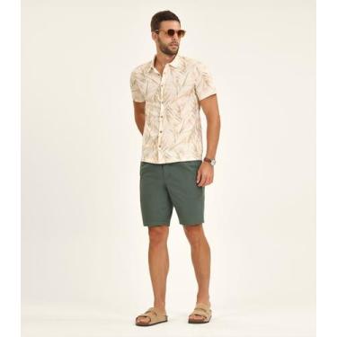 Imagem de Bermuda Masculina em Linho Diametro Verde, 40, Verde