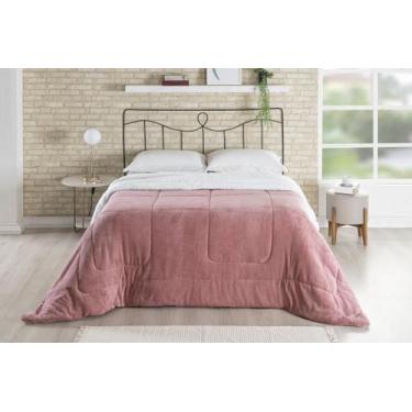 Imagem de Cobertor Coberdrom Casal Queen Manta Com Sherpa Cor Rosê - Beatriz Enx