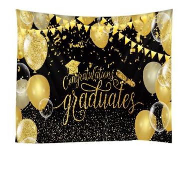 Imagem de Tapeçaria, parabéns, graduados, parede, 180x180cm, microtecido - yiwei