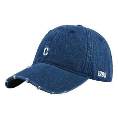 Imagem de Boné de beisebol, jeans lavado, boné de caminhoneiro com letra bordada