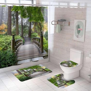Imagem de Conjunto de decoração de banheiro Woodland Bridge Nature 4 peças à pro