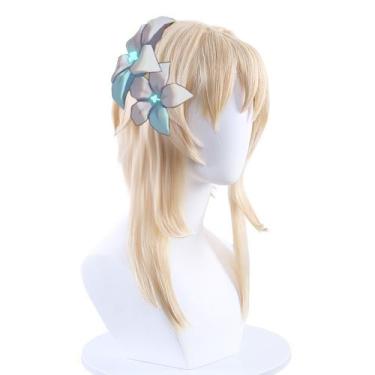 Imagem de Peruca de cosplay Genshins Impacts Lumines para cabelo sintético 55cm 