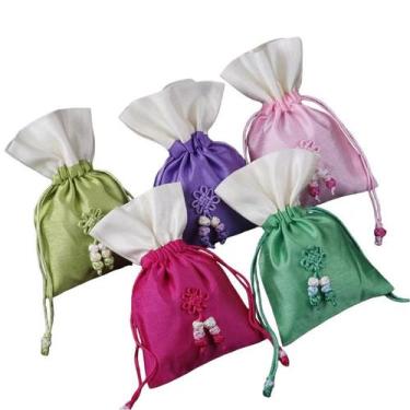 Imagem de Conjunto de sacolas de presente Korean Candy-Color Slub Yarn 12 x 19 c