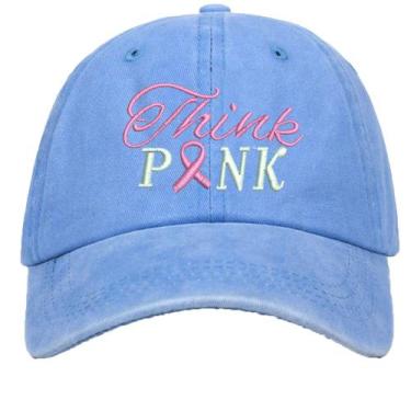 Imagem de Boné de beisebol bordado Think Pink para adultos - Yiweisai