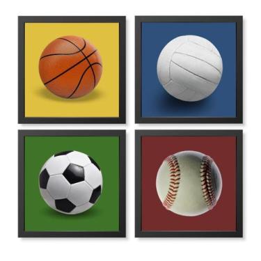 Imagem de Kit Quadro Decorativo Esporte Bola Futebol Volei Basquete - Creative C