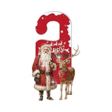 Imagem de Enfeite De Natal Para Pendurar Na Porta Em Acrílico Com Pintura Diaman