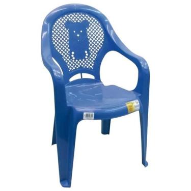 Imagem de Cadeira Infantil Plástica Azul Conforto e Segurança Para os Pequenos A