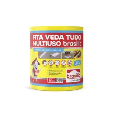 Imagem de Fita Asfáltica Brasilit 15cm X 10m Para Impermeabilização De Telhados