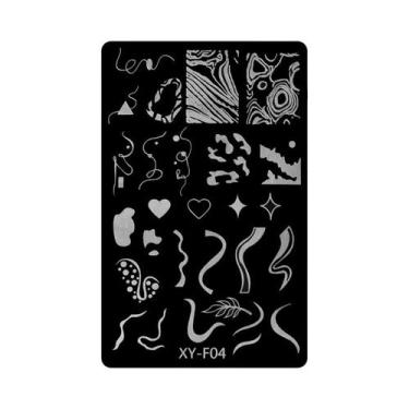 Imagem de Placa De Estampagem De Unhas Com Folhas Verdes, Borboletas, Flores E E