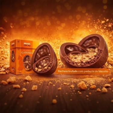 Imagem de Ovo De Páscoa Recheado Gato Mia Biscoito 370G Brasil Cacau