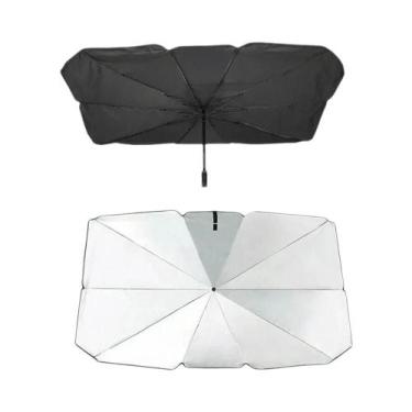 Imagem de Sombrinha De Carro Prateada Resistente a UV, Acessórios De Protetor So