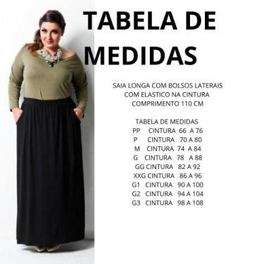 Imagem de Saia Longa com Bolsos Laterais Cos Largo  Elastico Na Cintura - MSMD, 